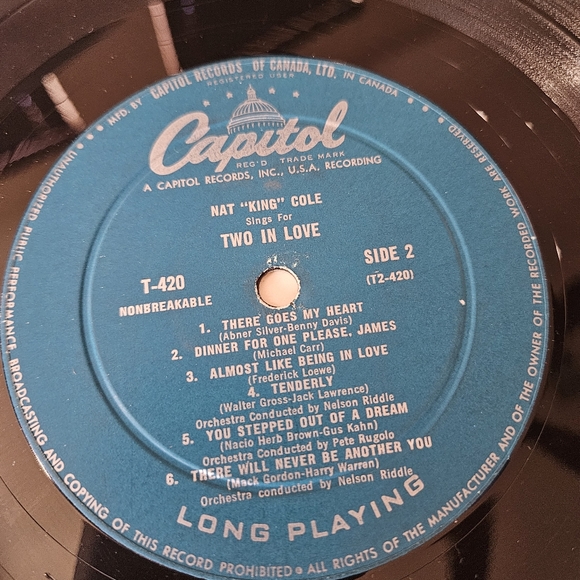 Nat King Cole Sings For Two in Love Vinyl 🎶 - Picture 12 of 16